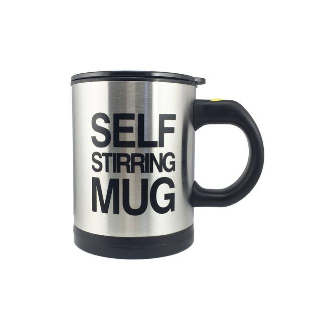 BEST SELF STIRRING COFFEE MUG 400ML /13.5OZ STAINLESS STEEL SURFACE CUP WITH LID